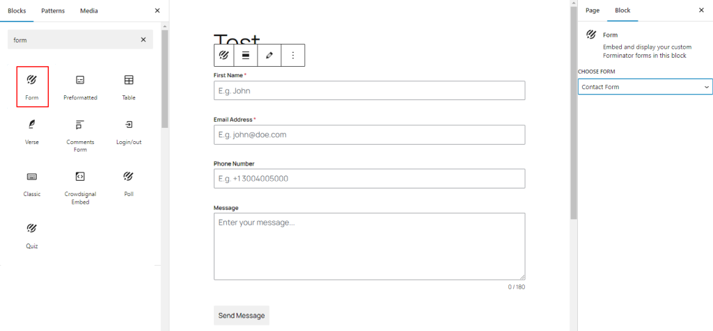 Forminator Forms replace Shortcodes method