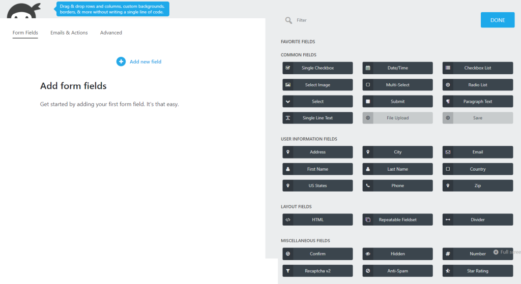 Ninja Forms Drag-Drop UI