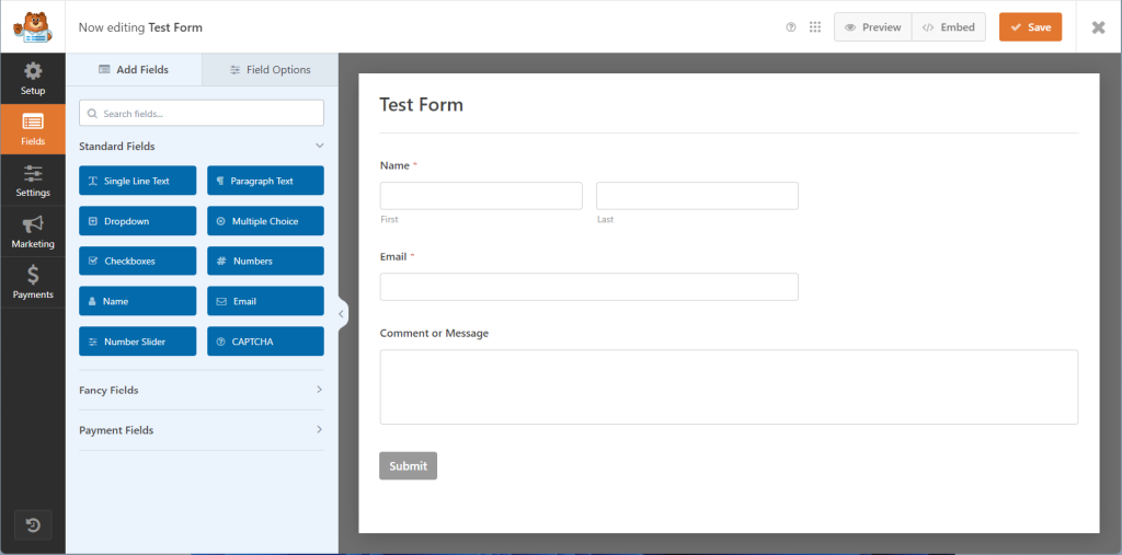 WPForms Drag-Drop UI